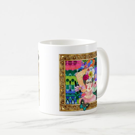 FRIDA se fait encadrer, tasses à café d'art origin (Devant droit)