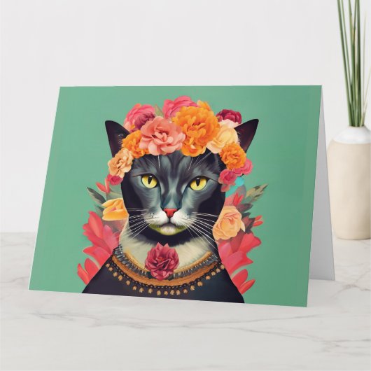 Frida the Cat Wall Clock Kaart (Voorkant)