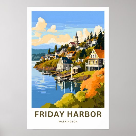 Friday Harbor Washington Reisprint Poster (Voorkant)