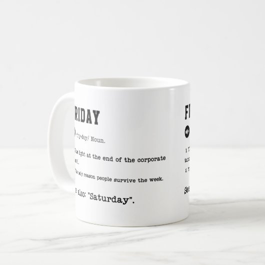 FRIDAY Mug - Weekend Vibes Café Mug (Devant gauche)