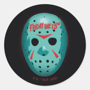 Friday the 13th Blue Hockey Mask Graphic Ronde Sticker