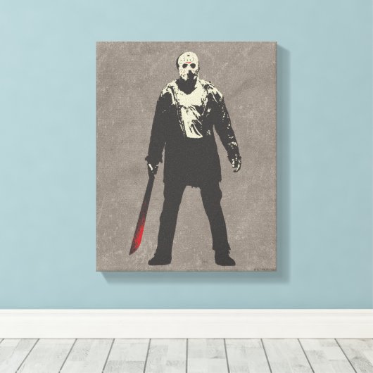 Friday the 13th Jason Voorhees Character Art Canvas Afdruk (Insitu (Houten vloer))