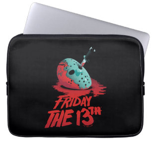 Friday the 13th Knife Through Blue Hockey Mask Laptop Sleeve