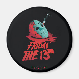 Friday the 13th Knife Through Blue Hockey Mask Magneet