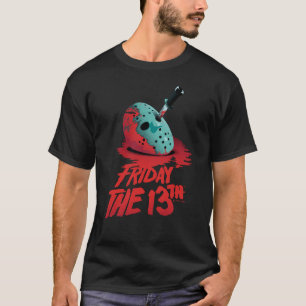 Friday the 13th Knife Through Blue Hockey Mask T-shirt