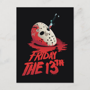 Friday the 13th   Knife Through Hockey Mask Briefkaart