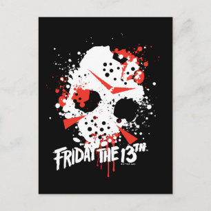 Friday the 13th   Paint Splatter Hockey Mask Briefkaart