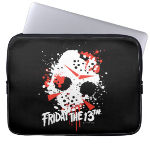 Friday the 13th Paint Splatter Hockey Mask Laptop Sleeve