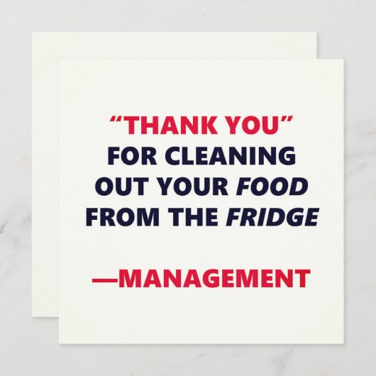 Fridge Cleaning Funny Hartelijk dank aan Office Hu (Voorkant / Achterkant)