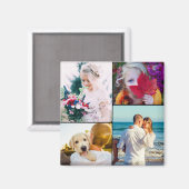 Fridge Magnet 4 Foto's Rond Sjabloon Magneet (Voorkant / Achterkant)