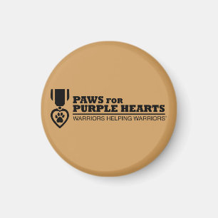 Fridge Magnet Button - Tan w Black Logo Magneet