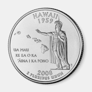 Fridge Magnet "Hawaii Quarter" Magneet
