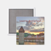 Fridge Magnet Lucerne Pont de la Chapelle Suisse (Recto/Verso)