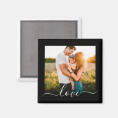 Fridge Magnet Photo Template Love Text Black Magneet (Voorkant / Achterkant)