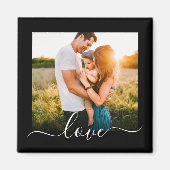 Fridge Magnet Photo Template Love Text Black Magneet (Voorkant)