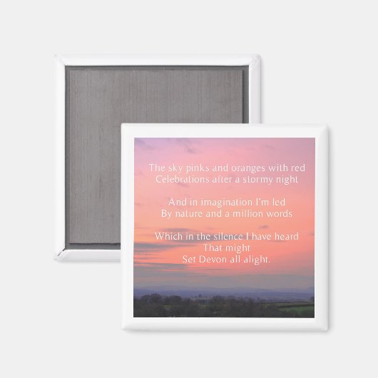 Fridge magnet poème "Devon A Light" (Recto/Verso)