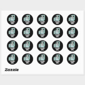 Fridgin Cool Funny Refkoelkast Pun Dark BG Ronde Sticker (Vel)