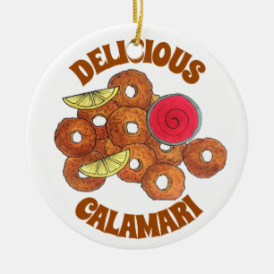 Fried Calamari Rings Italiaanse voedselproducent F Keramisch Ornament