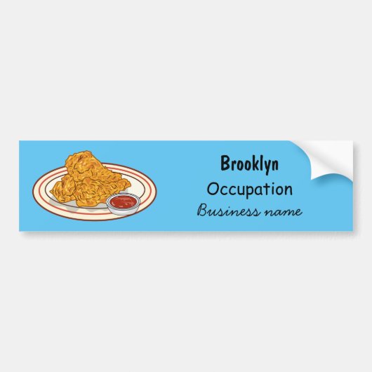 Fried cartoon-illustratie bumpersticker (Voorkant)