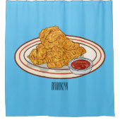 Fried cartoon-illustratie douchegordijn (Voorkant)