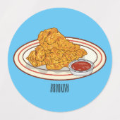 Fried cartoon-illustratie labels (Design 1)