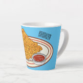 Fried cartoon-illustratie latte mok (Rechterhoek)