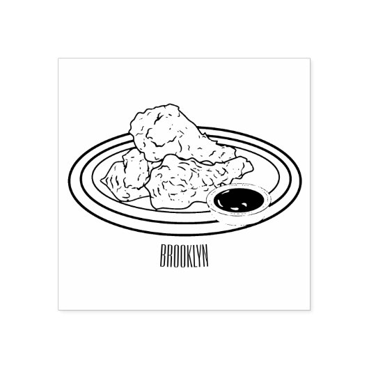 Fried cartoon-illustratie 	rubberstempel (Afrduk)