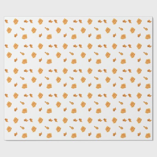 Fried Chicken and Waffles Pattern Cadeaupapier (Vlak)