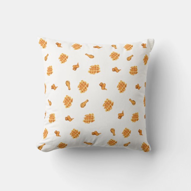 Fried Chicken and Waffles Pattern Kussen (Voorkant)
