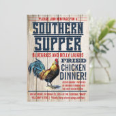 Fried Chicken Dinner Party-uitnodigingen Kaart (Staand voorkant)