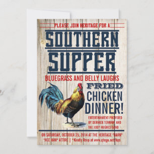 Fried Chicken Dinner Party-uitnodigingen Kaart