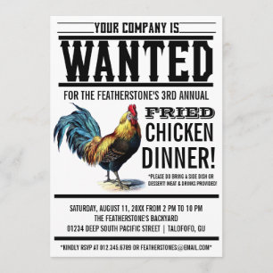 Fried Chicken Dinner Party-uitnodigingen Kaart