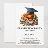 Fried Chicken Graduation Party Celebration Kaart (Voorkant / Achterkant)