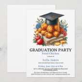 Fried Chicken Graduation Party Celebration Kaart (Voorkant / Achterkant)