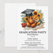 Fried Chicken Graduation Party Celebration Kaart (Voorkant / Achterkant)