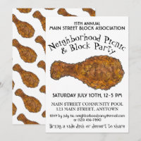 Fried Chicken Leg Picnic Cookout Block