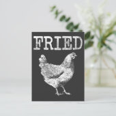 Fried Chicken Lover Boerderij Animal Pun Briefkaart (Staand voorkant)