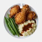 Fried Chicken, Mashed Potatoes and Green Beans Metalen Ornament (Voorkant)
