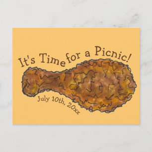 Fried Chicken Picnic Cookout Party Invitation Uitnodiging Briefkaart