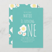 Fried Egg First Birthday Invitation Briefkaart (Voorkant / Achterkant)