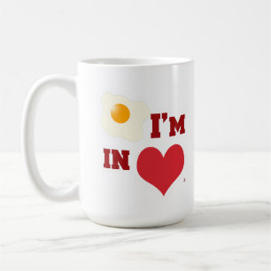 Fried Egg I Am In Love Funny Breakfast Logo Koffiemok