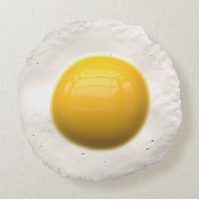 Fried egg is leuk rond kussen (Achterkant)