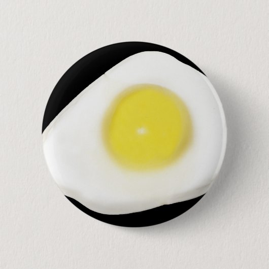 Fried Egg op Black Ronde Button 5,7 Cm (Voorkant)