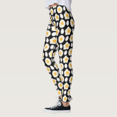 Fried Egg Pattern Breakfast Lovers Daisy Flower Leggings (Links)