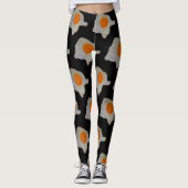 Fried Egg Pattern op Black Leggings (Voorkant)
