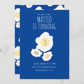 Fried Egg Turning Three Birthday Invitation Kaart (Voorkant / Achterkant)