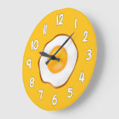 Fried Egg Wall Clock – Fun Kitchen Breakfast Home Grote Klok (Hoek)