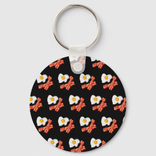 Fried Eggs Bacon Breakfast Lovers Foodie Junk Food Sleutelhanger