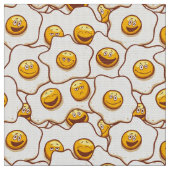 Fried Eggs Fabric Stof (Close Up)