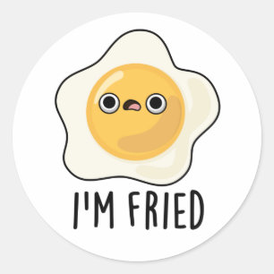 Fried Funny Fried Egg Pun Ronde Sticker